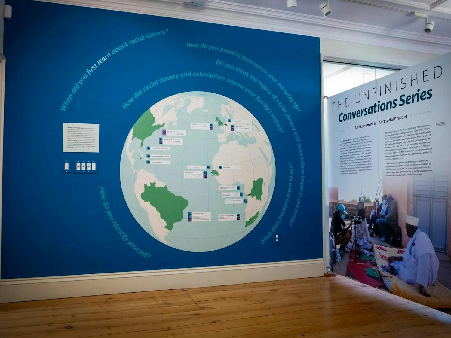 Photo of the Unfinished Conversation Series exhibit.