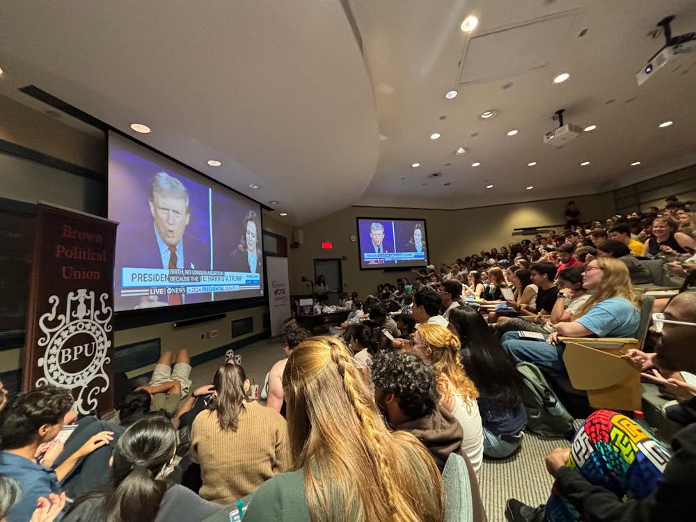 Multiple student organizations collaborated to host the event, including the Brown Political Union, Brown Political Review and Every Vote Counts, as well as the Political Science and International and Public Affairs DUGs. Photo courtesy of Logan Tullai