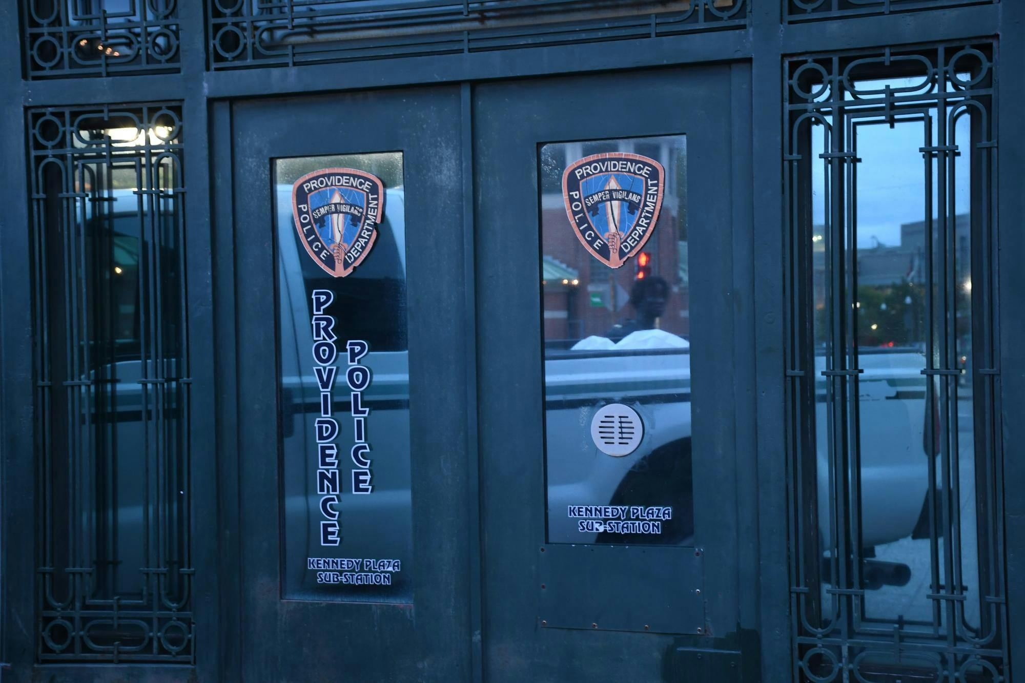 Photo of the entry to the Providence Police Department's Kennedy plaza sub-station.