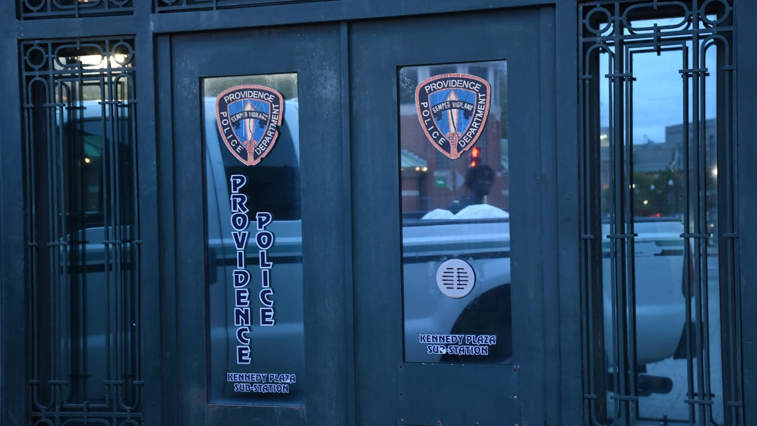 Photo of the entry to the Providence Police Department's Kennedy plaza sub-station.