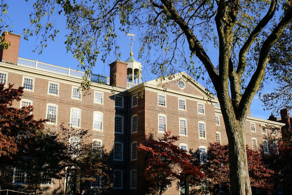 University Hall behind trees