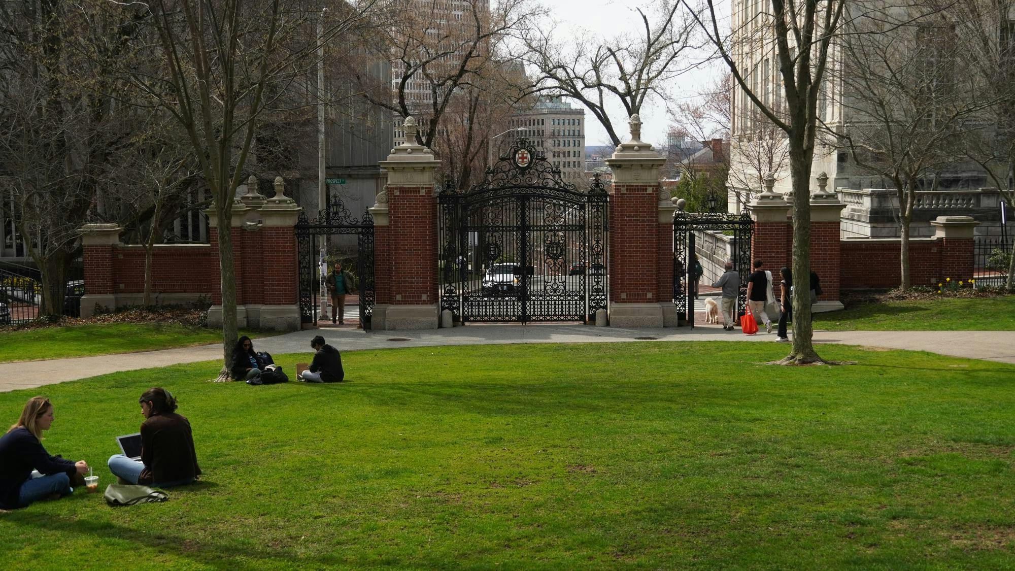 A picture of the Van Wickle Gates at Brown University.