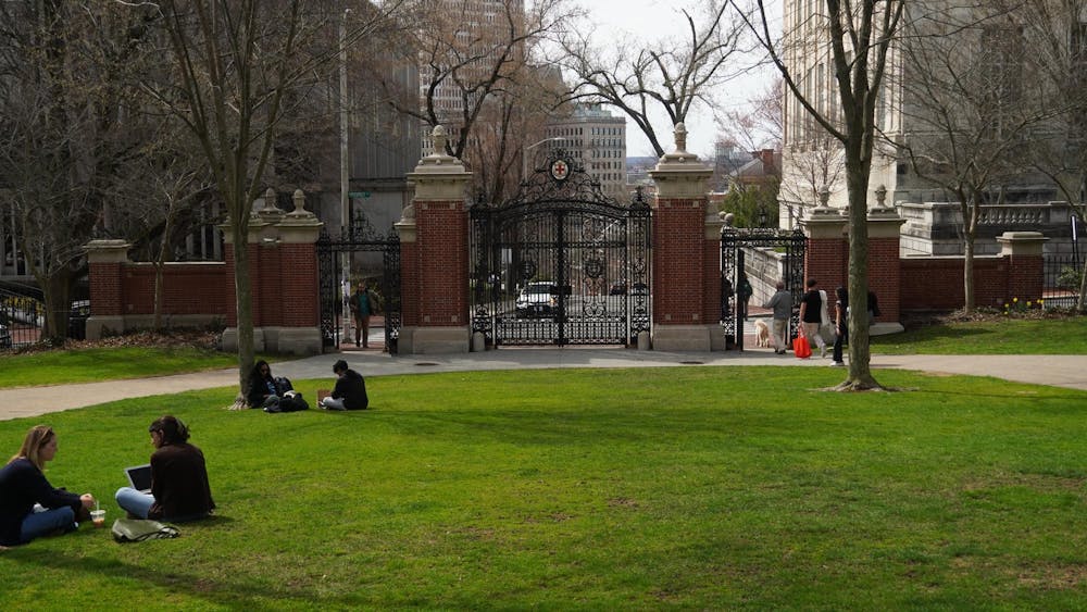 A picture of the Van Wickle Gates at Brown University.
