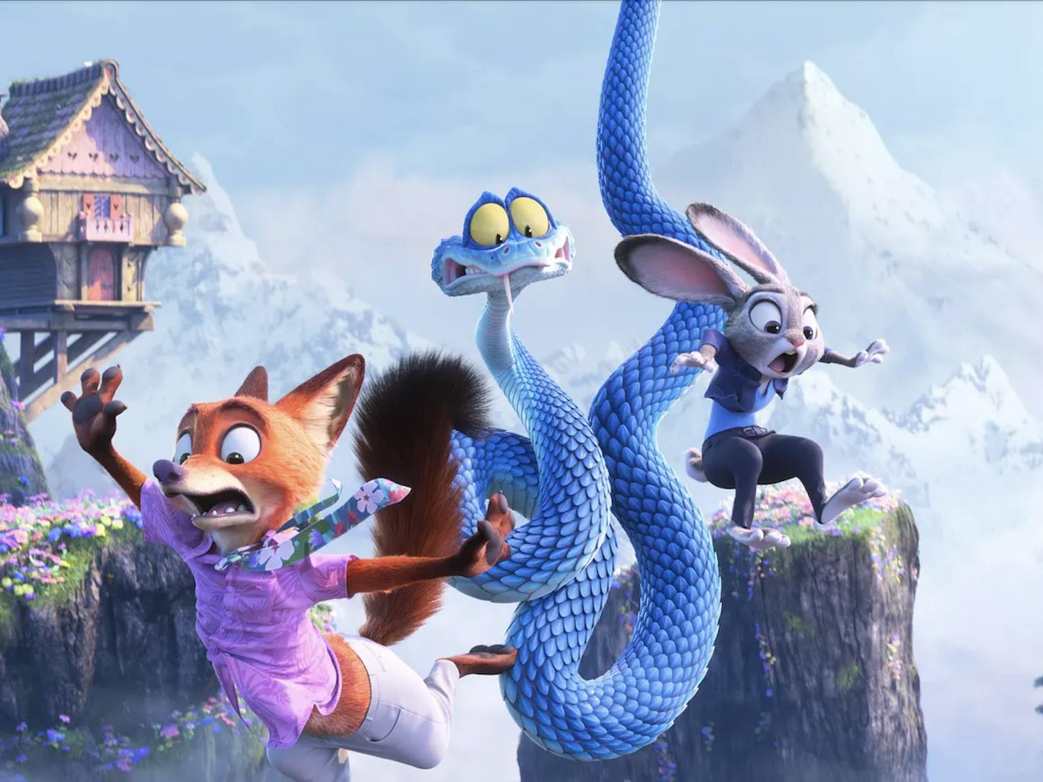 Animated still from the film Zootopia 2