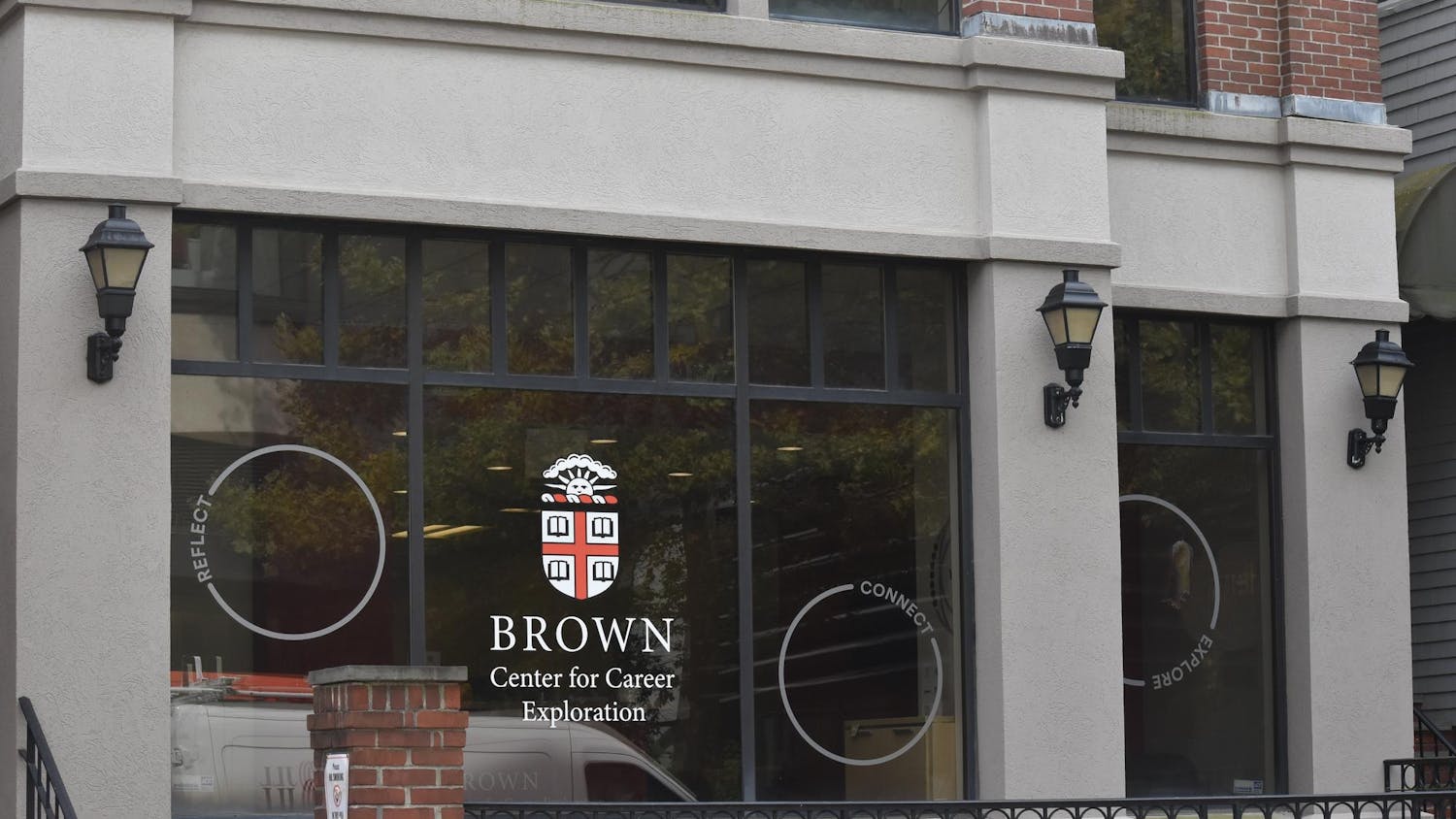 A far-out photo showing the Center for Career Exploration building.