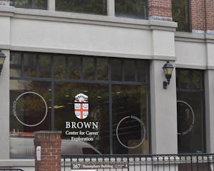 A far-out photo showing the Center for Career Exploration building.