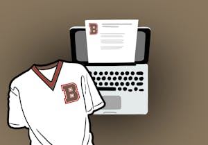 An illustration of an athletics uniform and an acceptance letter.