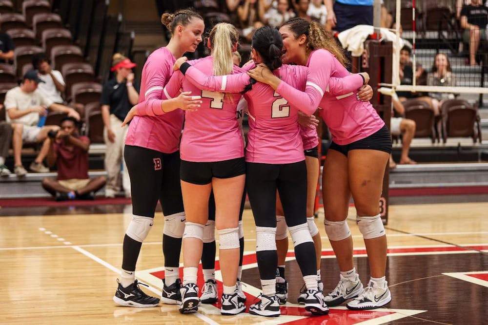 <p>Volleyball has remained undefeated since new Head Coach Taylor Virtue assumed leadership of team. </p><p>Courtesy of Emma C. Marion/Brown Athletics</p>