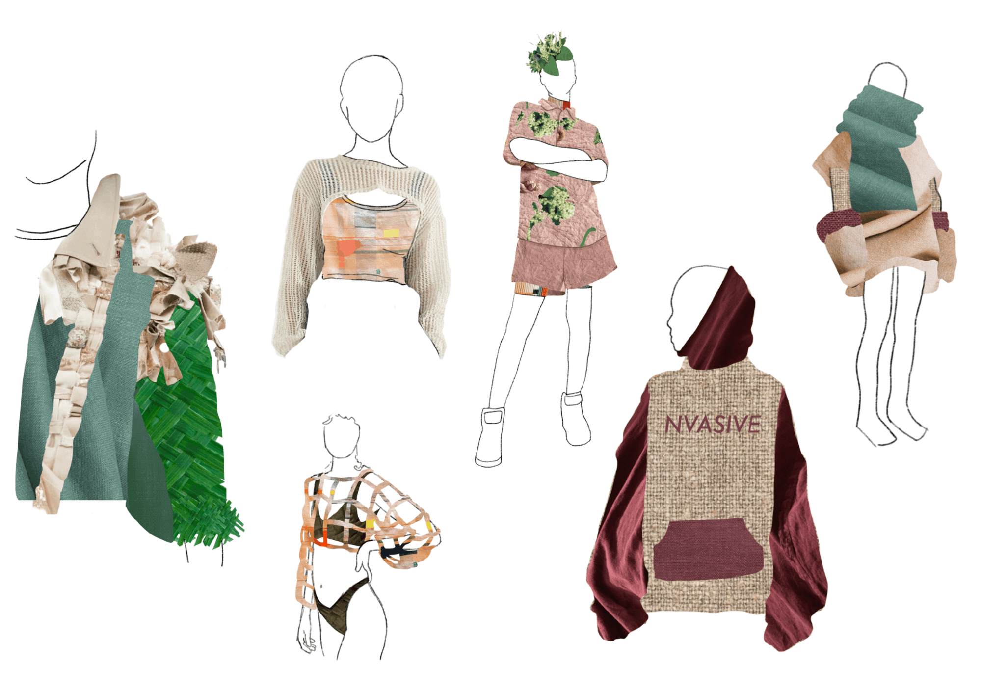 Visualization of NVASIVE fashion concepts using fibers from local invasive species | the NVASIVE team 