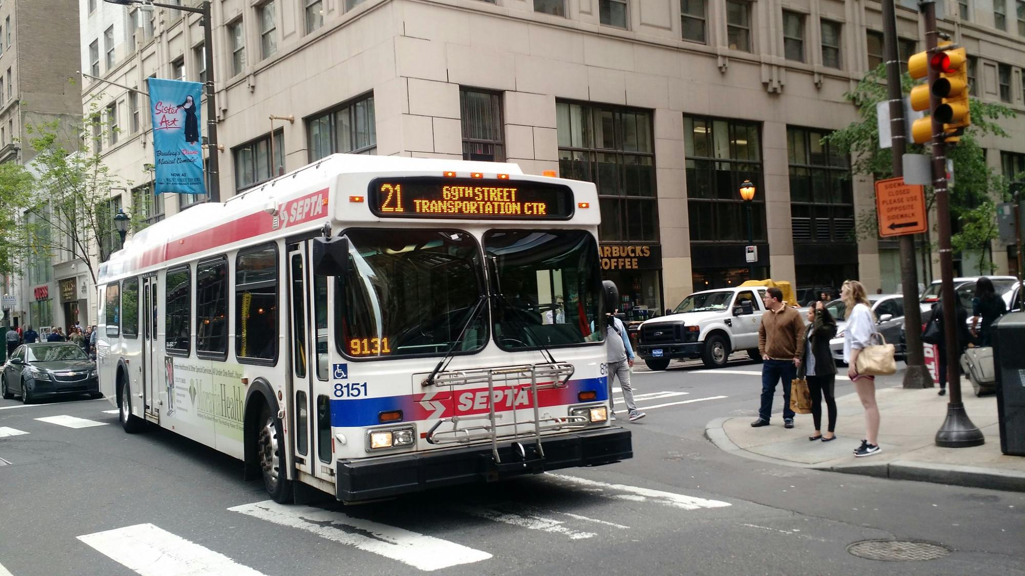 SEPTA’s 21 bus to 69th Transportation Center in Center City Philadelphia | Rowan Arthur