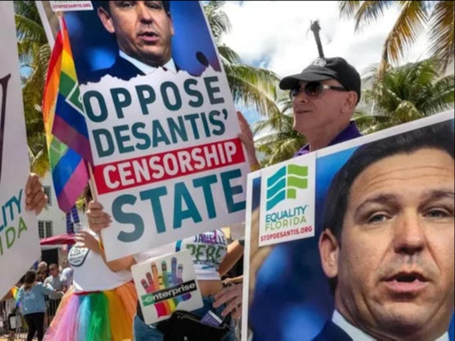 Activists at the Miami Beach Pride Parade protest against as the “Don’t Say Gay” bill | Source: NyMag