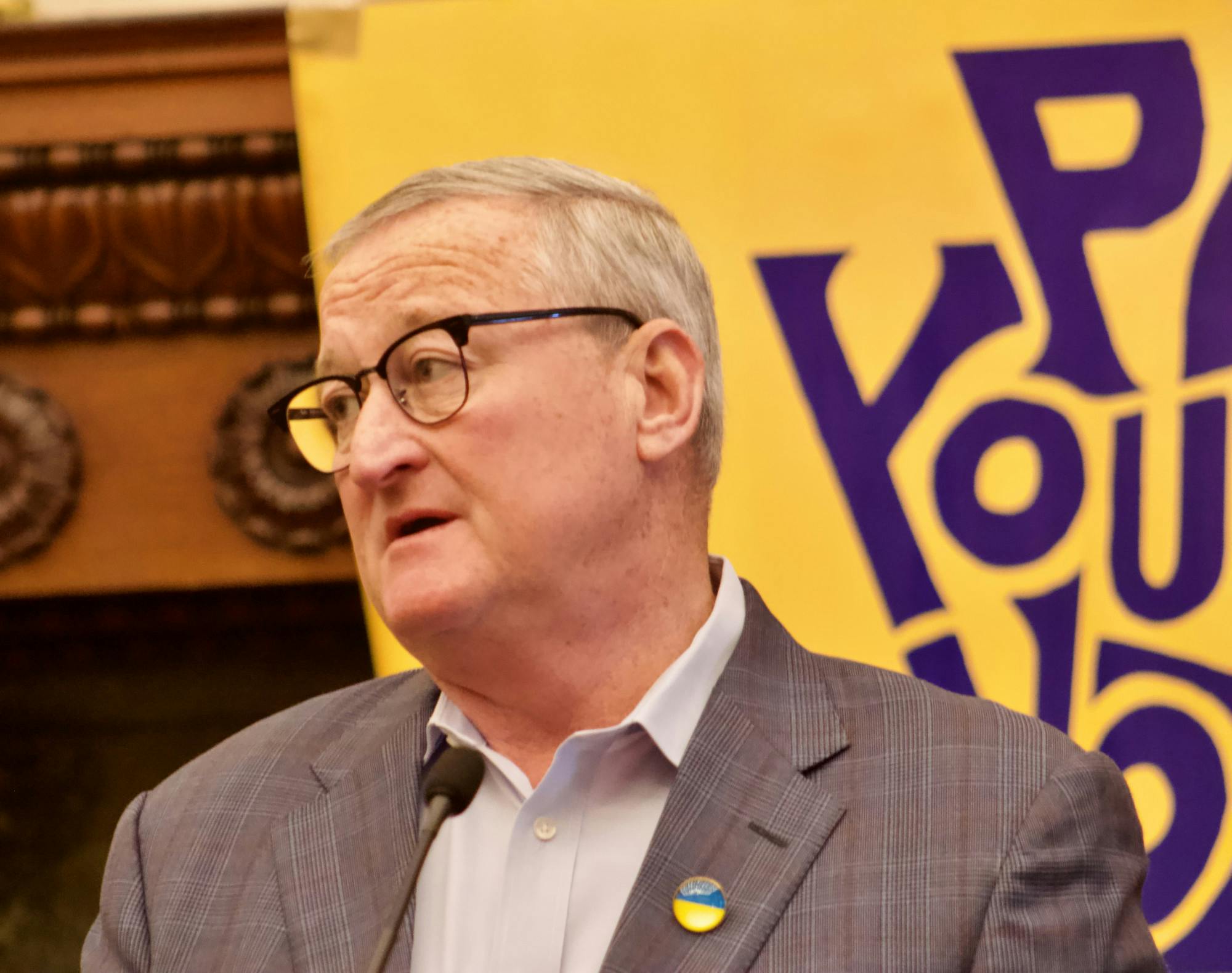 Mayor Jim Kenney speaking at City Hall event hosted by PA Youth Vote and the Office of Youth Engagement | (Kasey Shamis/Bullhorn Photographer)
