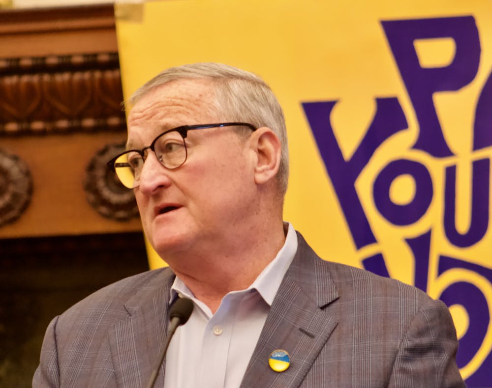 <p>Mayor Jim Kenney speaking at City Hall event hosted by PA Youth Vote and the Office of Youth Engagement | (Kasey Shamis/Bullhorn Photographer)</p>