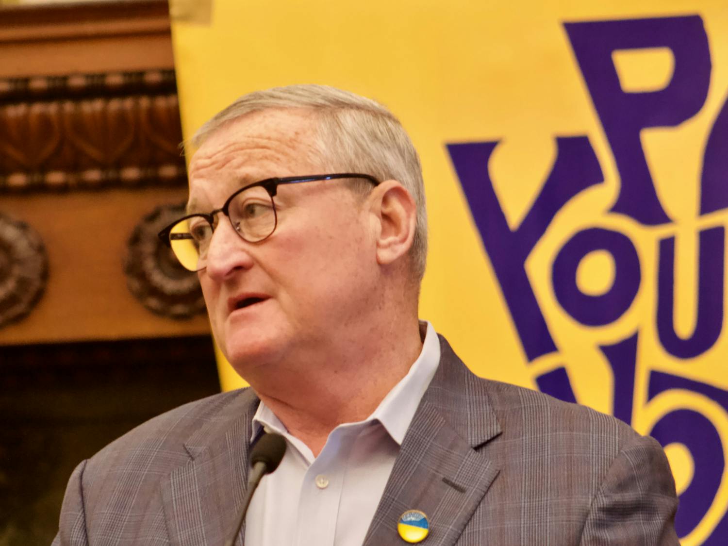 Mayor Jim Kenney speaking at City Hall event hosted by PA Youth Vote and the Office of Youth Engagement | (Kasey Shamis/Bullhorn Photographer)