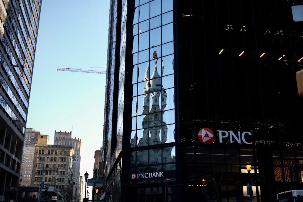 <p>City Hall reflects on PNC Bank building</p>