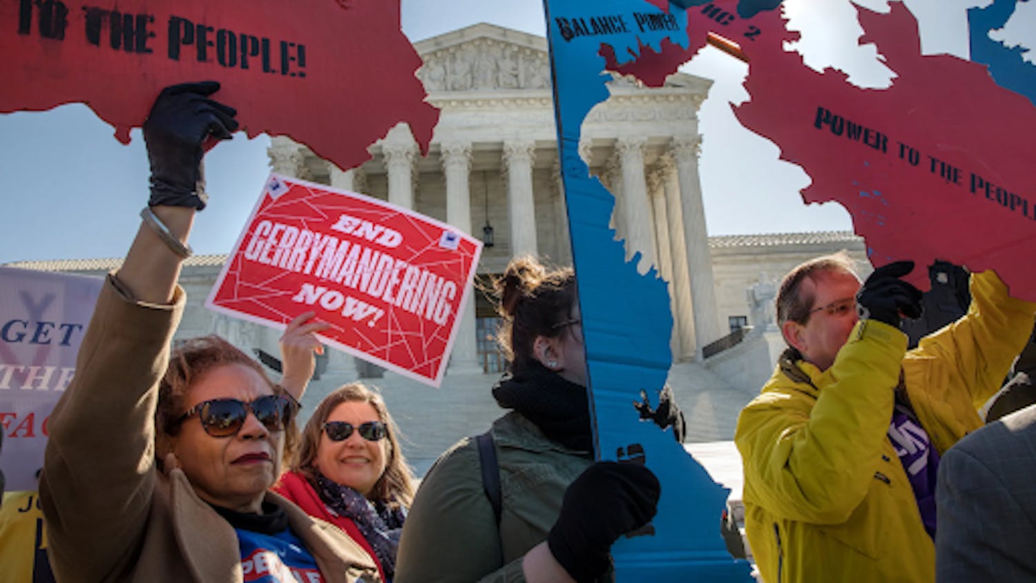 Protestors of gerrymandering outside the supreme court last March | Courtesy: The Washington Post, Evelyn Hockstien 