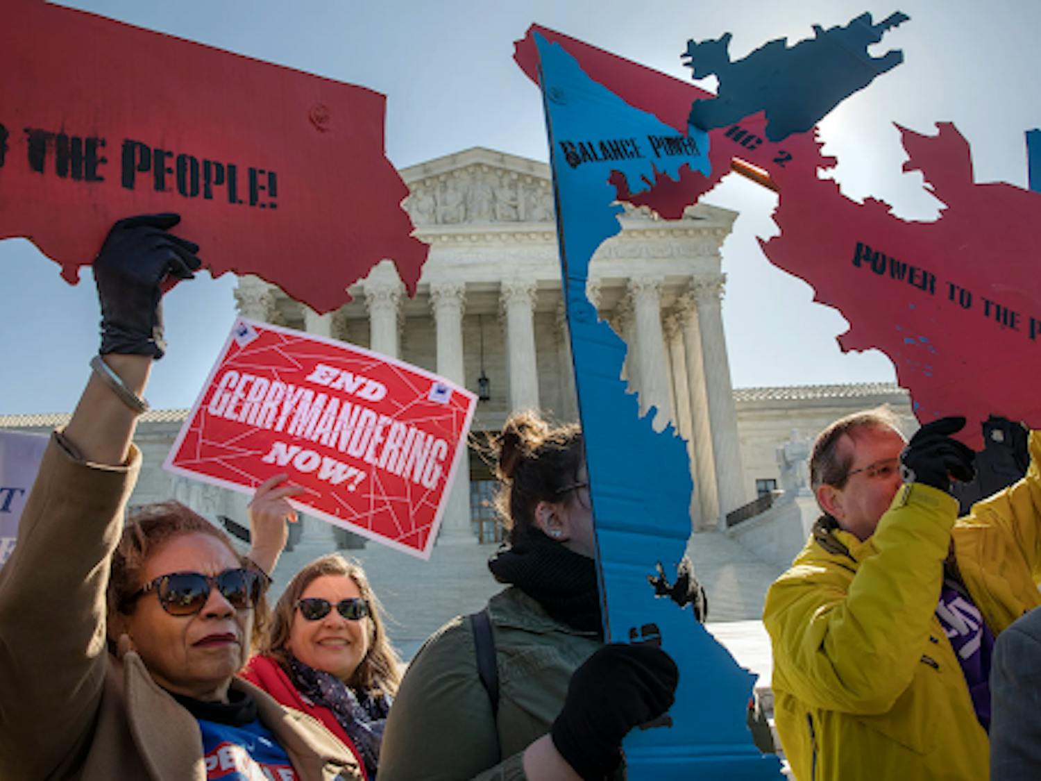 Protestors of gerrymandering outside the supreme court last March | Courtesy: The Washington Post, Evelyn Hockstien 