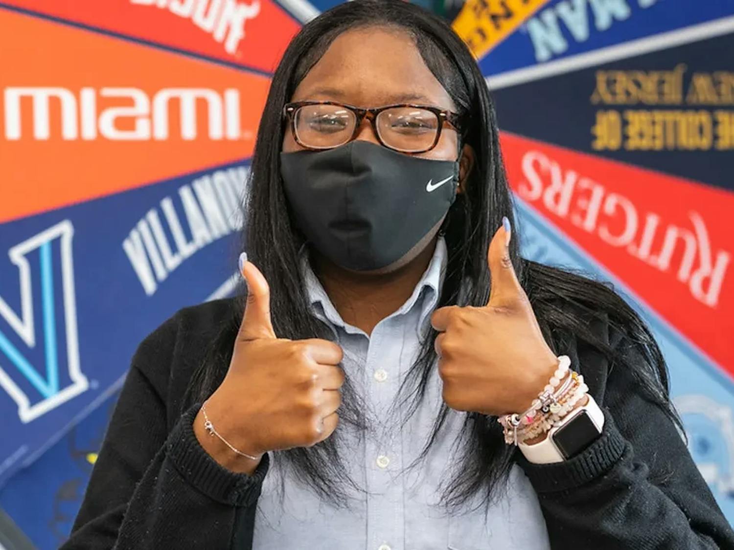 North Star Academy Lincoln Park High School. senior Chimdindu Okafor, photographed at the school’s college office, has been accepted to 22 colleges so far. | Uncommon Schools