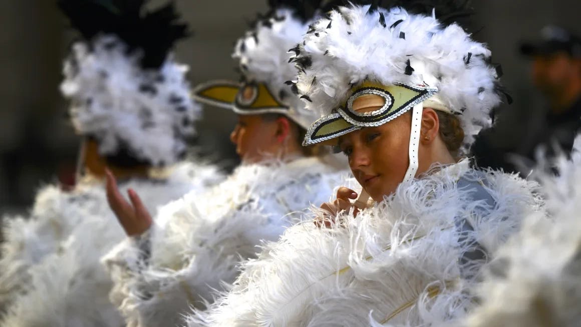 A member of the Fancy Brigade Mummers | Source: CNN