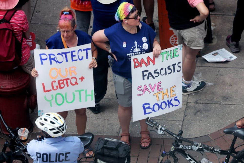 Protests to protect LGBTQ+ youth | Photograph by Michael M. Santiago/Getty Images