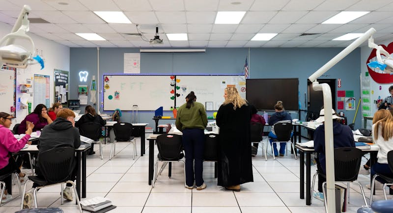 Dental classroom Oct. 15 at Munice Career Center. There are 13 CTE programs ranging from a dental program to a fire and police program. Isabella Kemper, DN