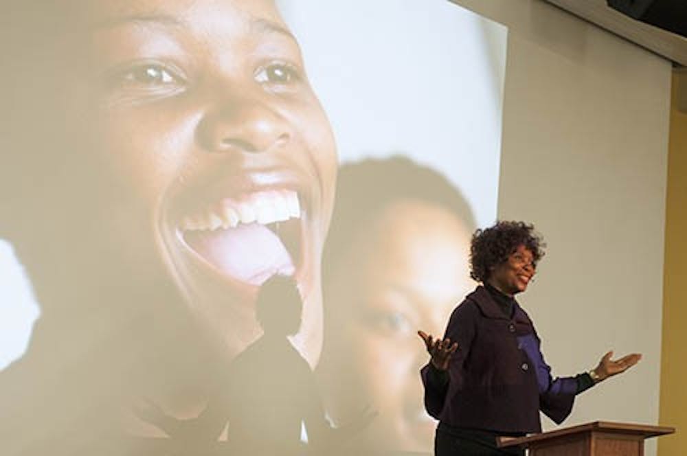 Founder of Saving Orphans through Healthcare and Outreach (SOHO) Cynthia Prime speaks last year. Prime is returning to Ball State today at 6:45 p.m. to discuss the non-profit organization as a part of Unity Week. DN FILE PHOTO BOBBY ELLIS