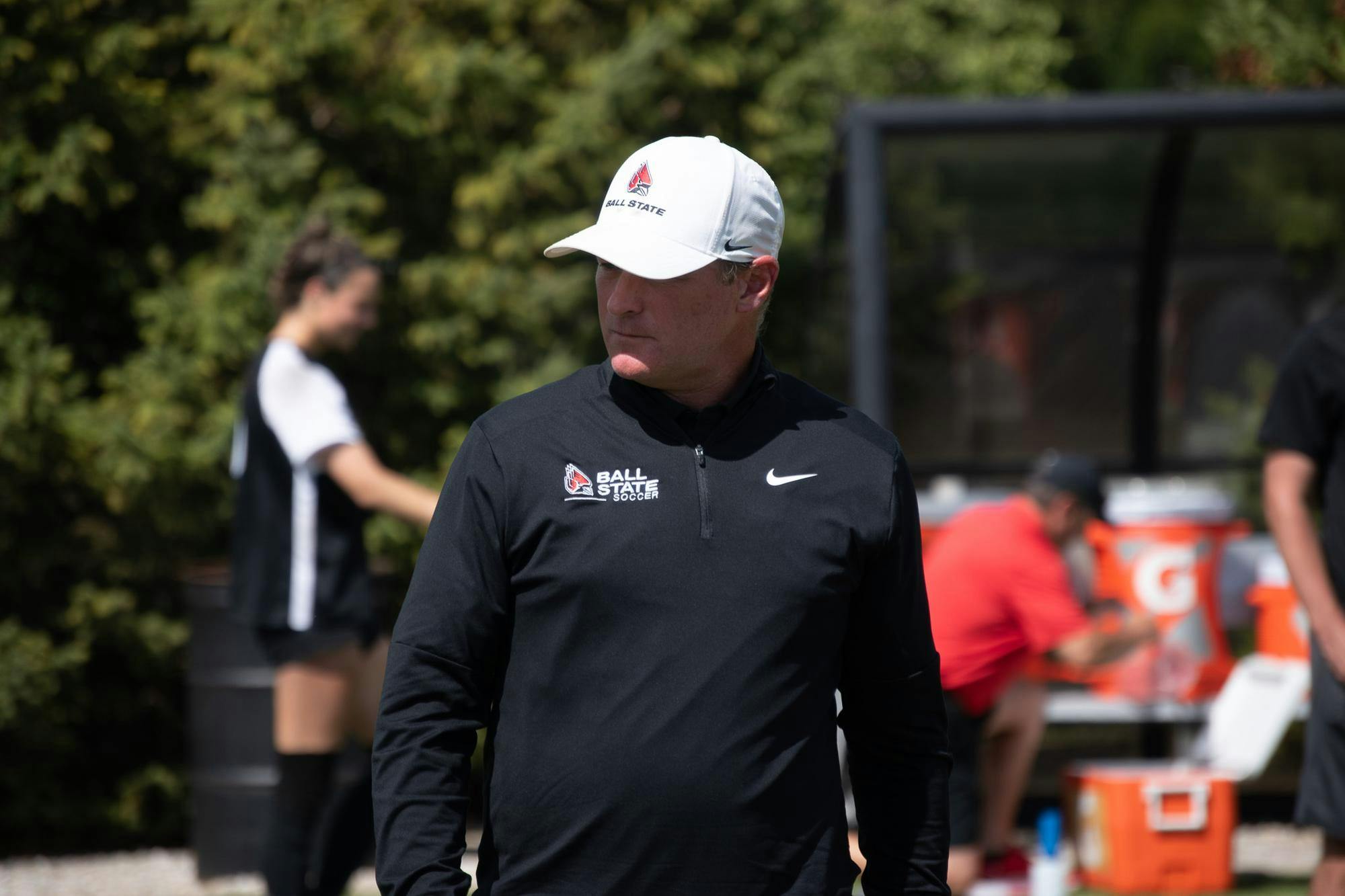 Ball State Head Coach Andy Stoops Sept. 7 at Briner Sports Complex. Keenan Hovermale, DN