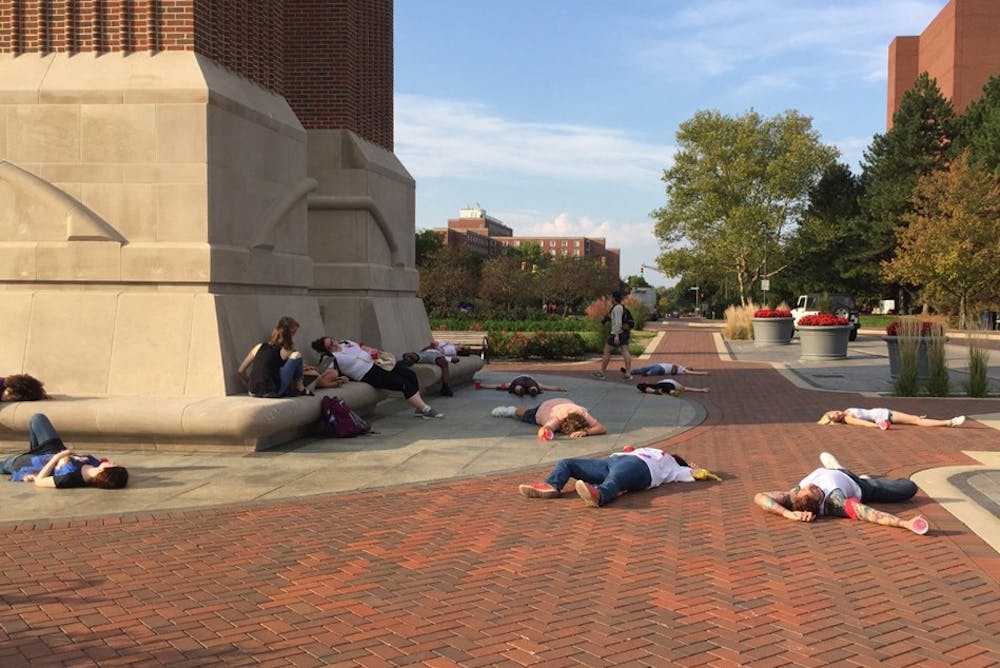 <p>The Ethics Theatre Alliance hosted the Sexual Assault March on Oct. 6 from the North Quad to Shafer Tower. The ETA wanted to&nbsp;spread awareness about sexual assault and victim blaming.&nbsp;<i style="font-size: 14px;">Demi Vaughn // DN</i></p>