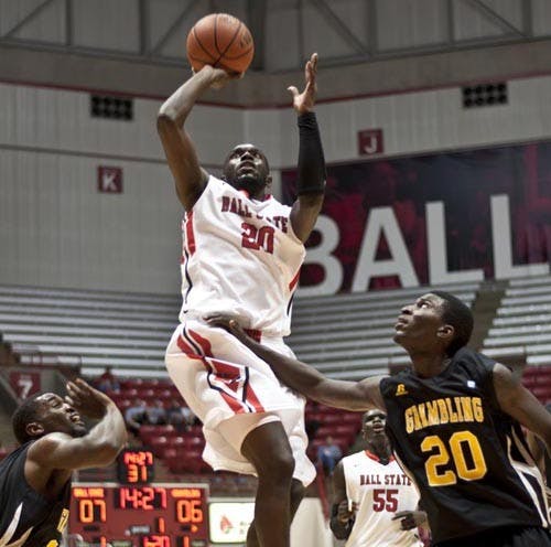 Junior forward attempts the dunk against Grambling state during thier game Sunday afternoon. The Cardinals fell to Akron 71-64 on Wednesday. DN PHOTO JONATHAN MIKSANEK