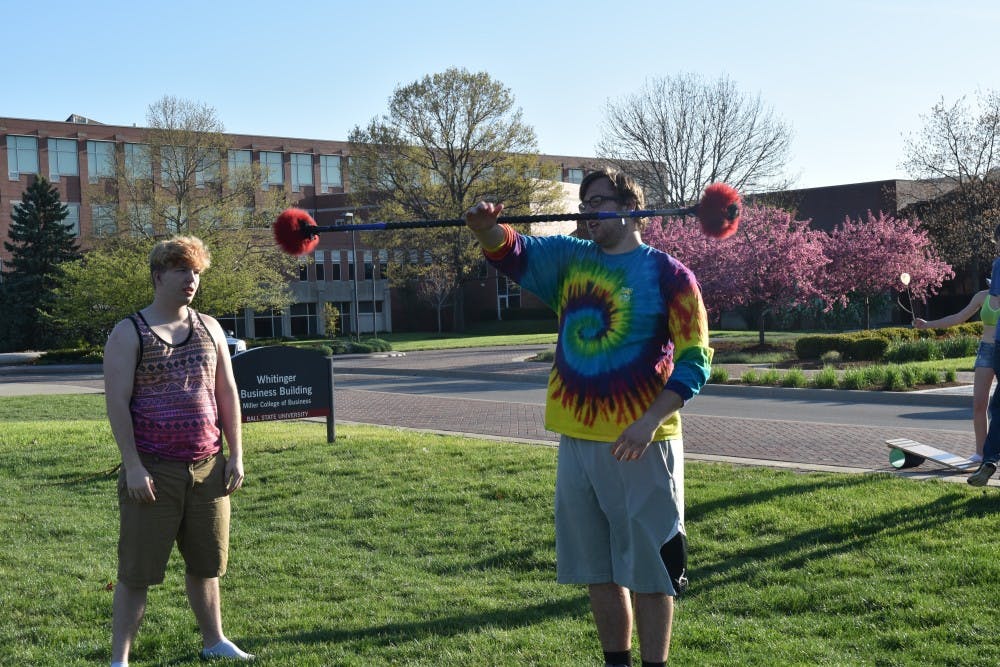 <p>Ball State's Flow Club held their first Flow Festival on April 23. It included juggling, poi and hula hooping. DN PHOTO PATRICK CALVERT</p>