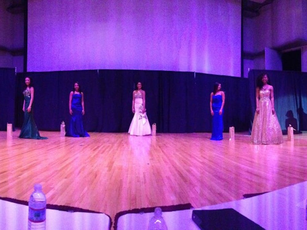 Seven women competed at the annual Miss Black and Gold pageant Feb. 7 at Pruis Hall. Junior chemistry education major Justine Griffin received the title of Miss Black and Gold. PHOTO PROVIDED BY LORI BYERS 