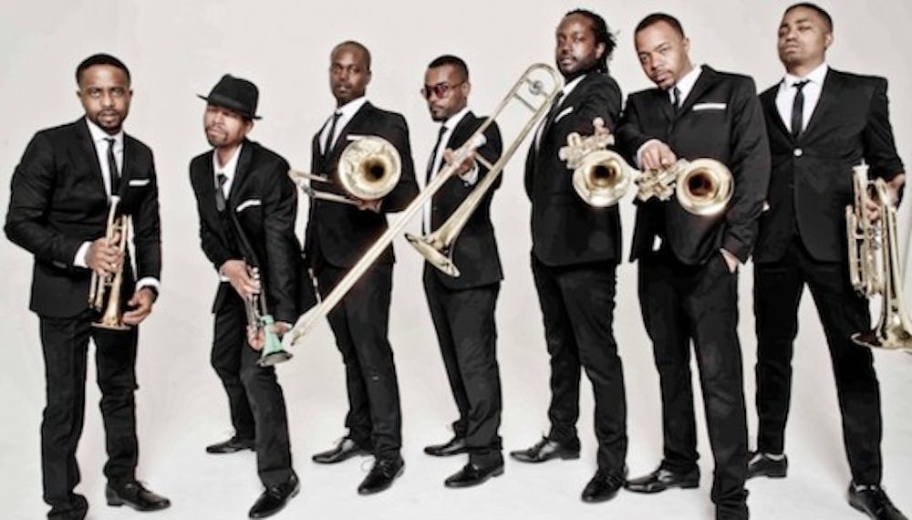 <p>The Hypnotic Brass Ensemble, a group of eight brothers from Chicago's south side, will perform in Pruis Hall on Oct. 27. The group&nbsp;mixes jazz and hip hop with trumpets, trombones and a baritone.&nbsp;<i style="background-color: initial;">Hypnotic Brass Ensemble // Photo Courtesy</i></p>