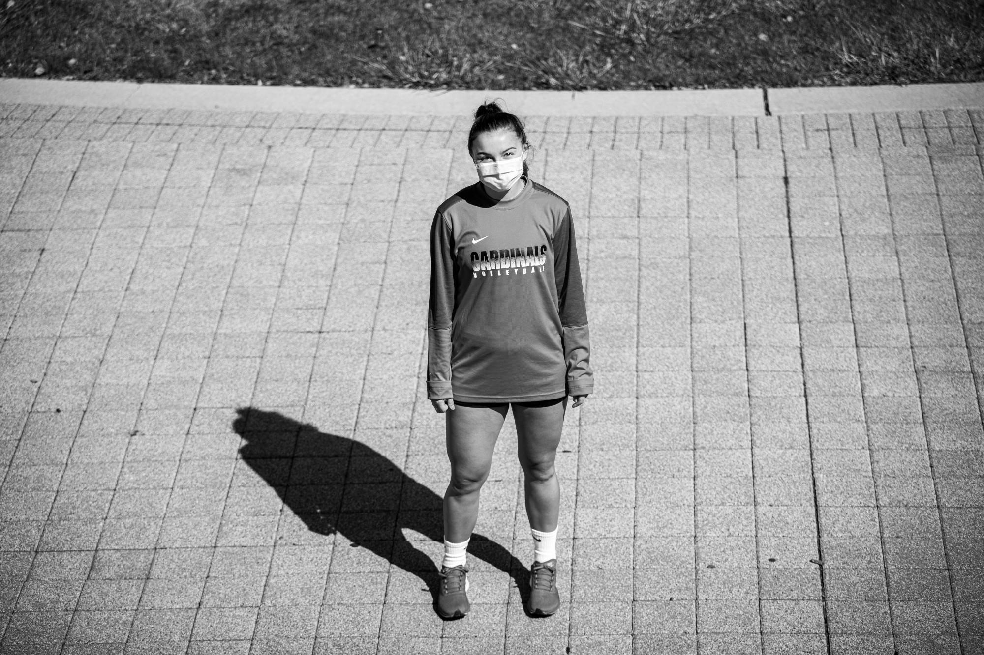 Chloe Rickenbach poses for a portrait Oct. 3, 2020, outside of John E. Worthen Arena. Rickenbach’s first offseason at Ball State was unlike others, as she worked out with coaches via Zoom. Jacob Musselman, DN