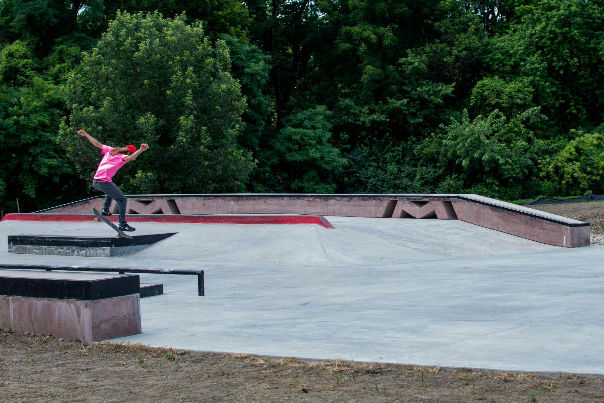 A photograph taken of skaters at Westside Skatepark in Muncie, Indiana, July 10 2025. Kylee White, DN. 
