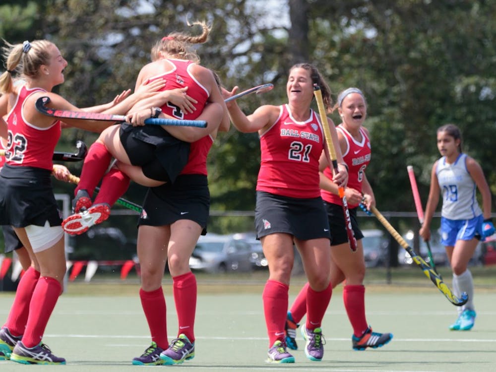 Ball State field hockey plays against St. Louis on Aug. 25 at the Briner Sports Complex. The Cardinals won 5-0. 