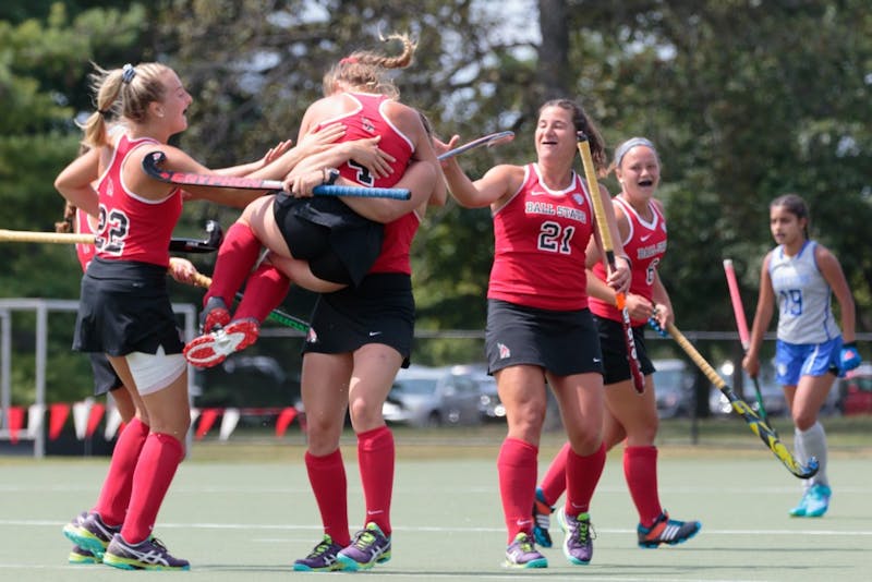 Ball State field hockey plays against St. Louis on Aug. 25 at the Briner Sports Complex. The Cardinals won 5-0. 