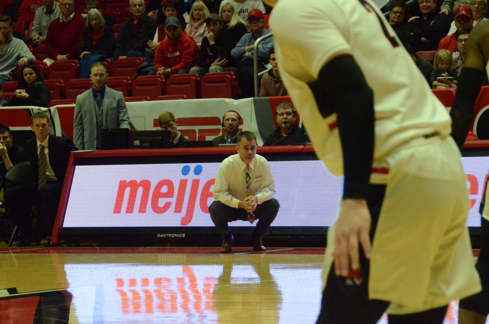 Head coach James Whitford looks on from court side during a game against Toledo on Feb. 26 at Worthen Arena. The Cardinals lost to the Rockets, 80-72. Jack Williams, DN&nbsp;