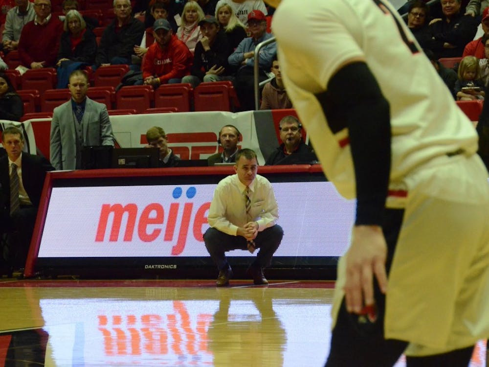Head coach James Whitford looks on from court side during a game against Toledo on Feb. 26 at Worthen Arena. The Cardinals lost to the Rockets, 80-72. Jack Williams, DN&nbsp;