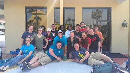 The Quidditch team poses for a team photo prior to the World Cup Tournament. The team placed 18th overall last weekend in Kissimmee, Fla. PHOTO PROVIDED BY SARA MAKEY