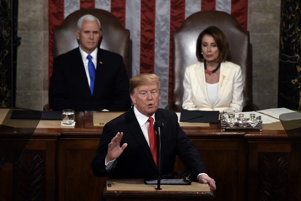 <p>President Donald Trump delivers his State of the Union address Feb. 5, 2019, to a joint session of the Congress on Capitol Hill in Washington, D.C. The House of Representatives is currently conducting an impeachment inquiry into Trump. <strong>TNS, Photo Courtesy</strong></p>