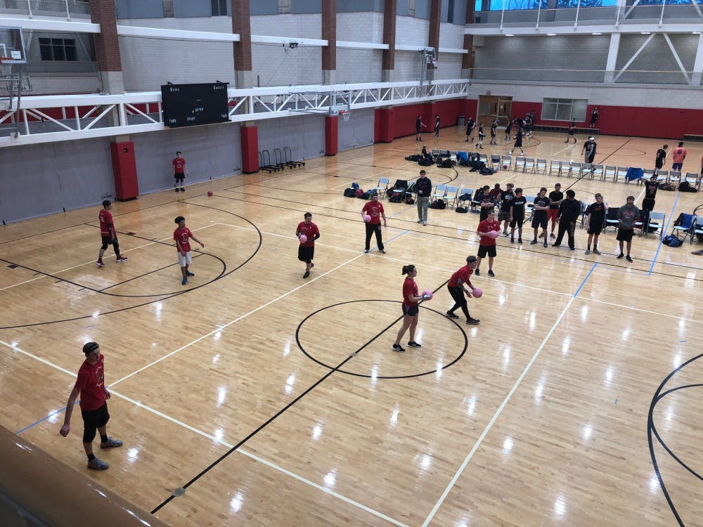 <p>The Ball State Dodgeball Club competes in a tournament &nbsp;Dec. 1, 2018, in the Jo Ann Gora Student Recreational Center. The Cardinals competed against Wisconsin-Platteville, Cincinnati, Miami (Ohio) and Grand Valley State. <strong>Drew Pierce, DN</strong></p>