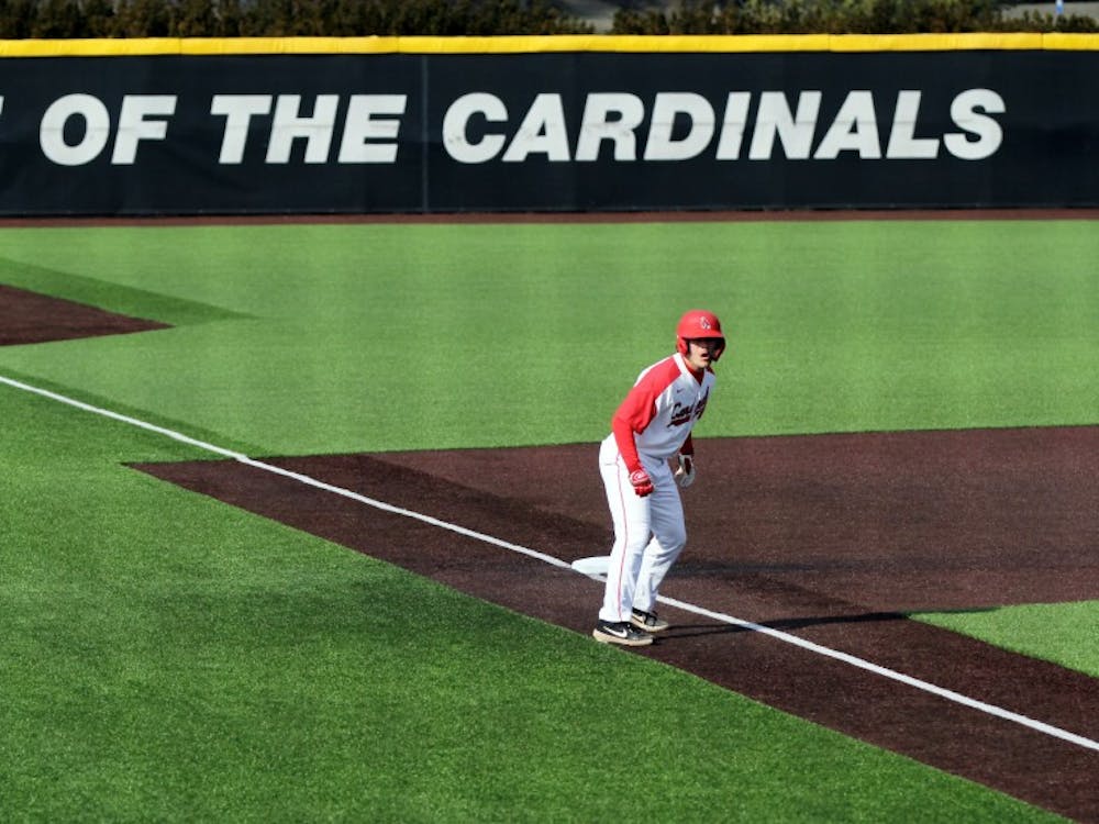 Ball State senior first baseman John Ricotta rounds third in the fourth inning of the Cardinals' game against Purdue March 19, 2019 at Ball Diamond at First Merchants Ballpark Complex in Muncie, IN. Ball State's win over Purdue gives them a 11-9 record. Paige Grider, DN
