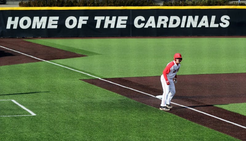 Ball State senior first baseman John Ricotta rounds third in the fourth inning of the Cardinals' game against Purdue March 19, 2019 at Ball Diamond at First Merchants Ballpark Complex in Muncie, IN. Ball State's win over Purdue gives them a 11-9 record. Paige Grider, DN