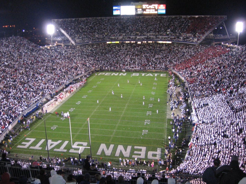 Beaver Stadium, home of the Penn State Football team, lights up during a game before their NCAA sanctioned suspension. PHOTO PROVIDED BY WIKIPEDIA
