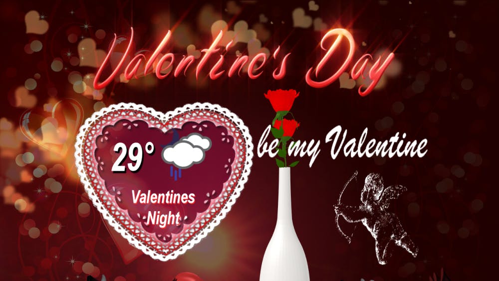 Showers possible late on Valentine's Day
