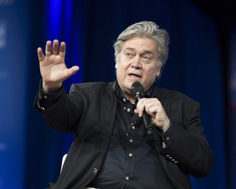  Steve Bannon speaks at the American Conservative Union's 2017 Conservative Political Action Conference on Thursday, Feb. 23, 2017 in National Harbor, Md. (Michael Brochstein/Zuma Press/TNS)