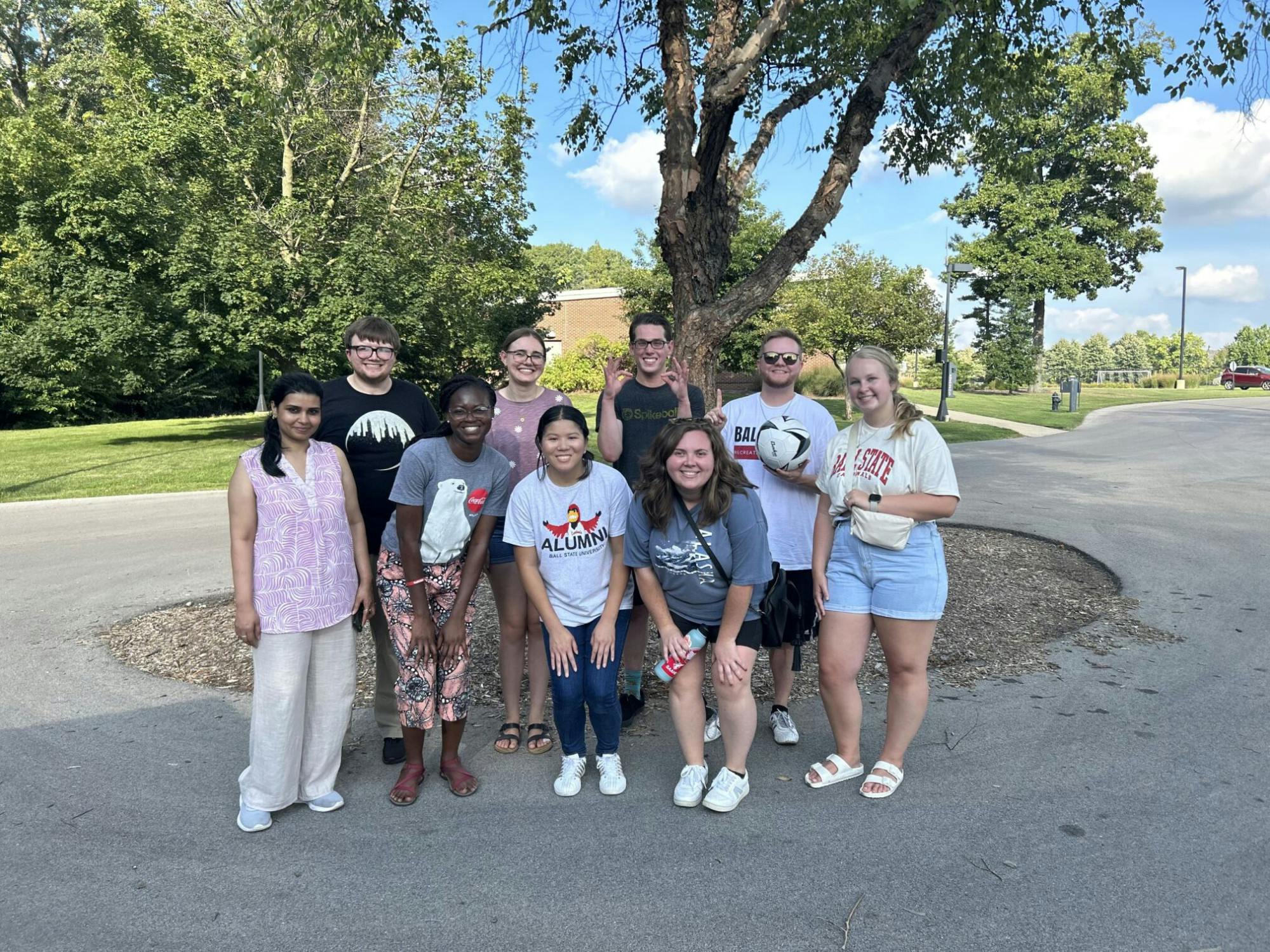 Graduate students posing for a group photo at a G.O.L.D event. Robin Phelps-Ward, Photo provided