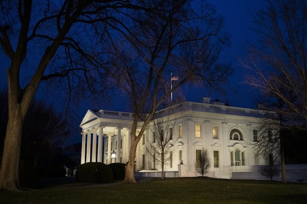 <p>In this Feb. 5, 2020, file photo the White House is seen in Washington. The coronavirus pandemic and the nation's crashing economy are scrambling the themes both political parties thought would carry them to victory in this November's elections. <strong>(AP Photo/Manuel Balce Ceneta, File)</strong></p>