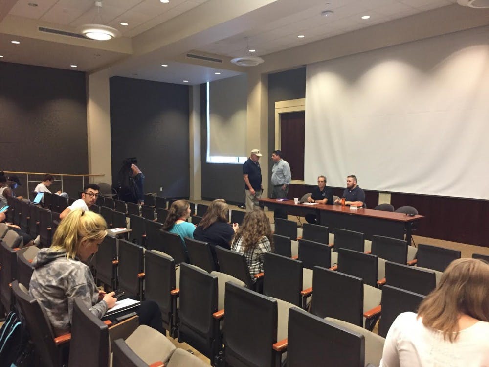 <p>The Center for Peace and Conflict Studies held a panel discussion on the history of neo-Nazism and white supremacy in the U.S. Students from around the county attended the event on Sept. 27. <strong>Liz Rieth, DN Photo.&nbsp;</strong></p>