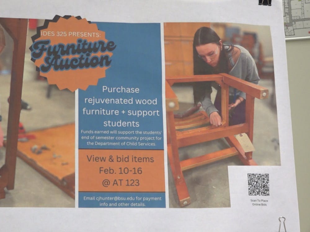 Students put their furniture up for bidding last week.